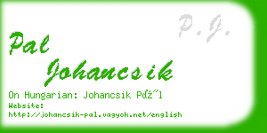 pal johancsik business card